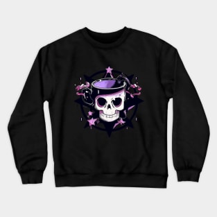 black coffee magic skull Crewneck Sweatshirt